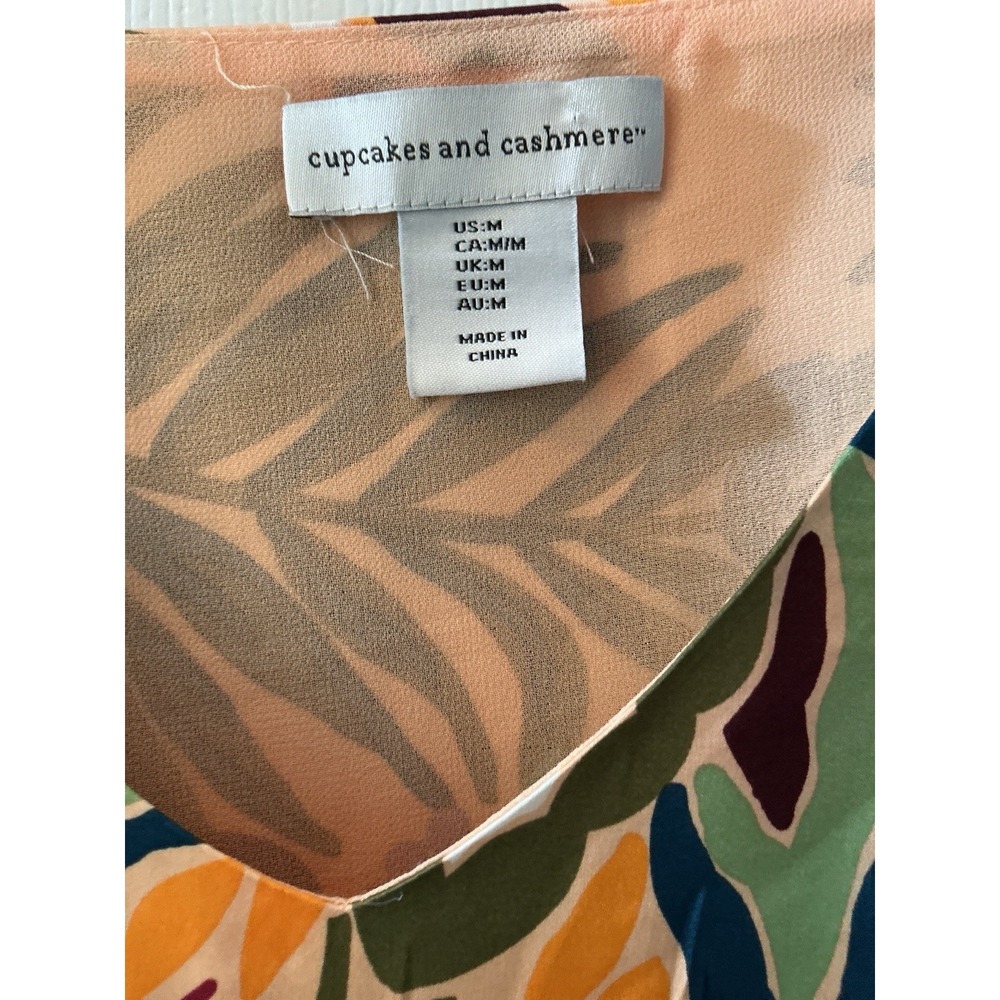 Cupcakes & Cashmere M Tropical Cami Chain Strap Flowy Resort Tank Top - Picture 2 of 7
